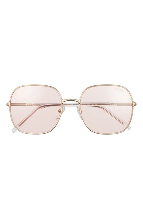 Prada 58mm Round Blue Light Blocking Glasses 